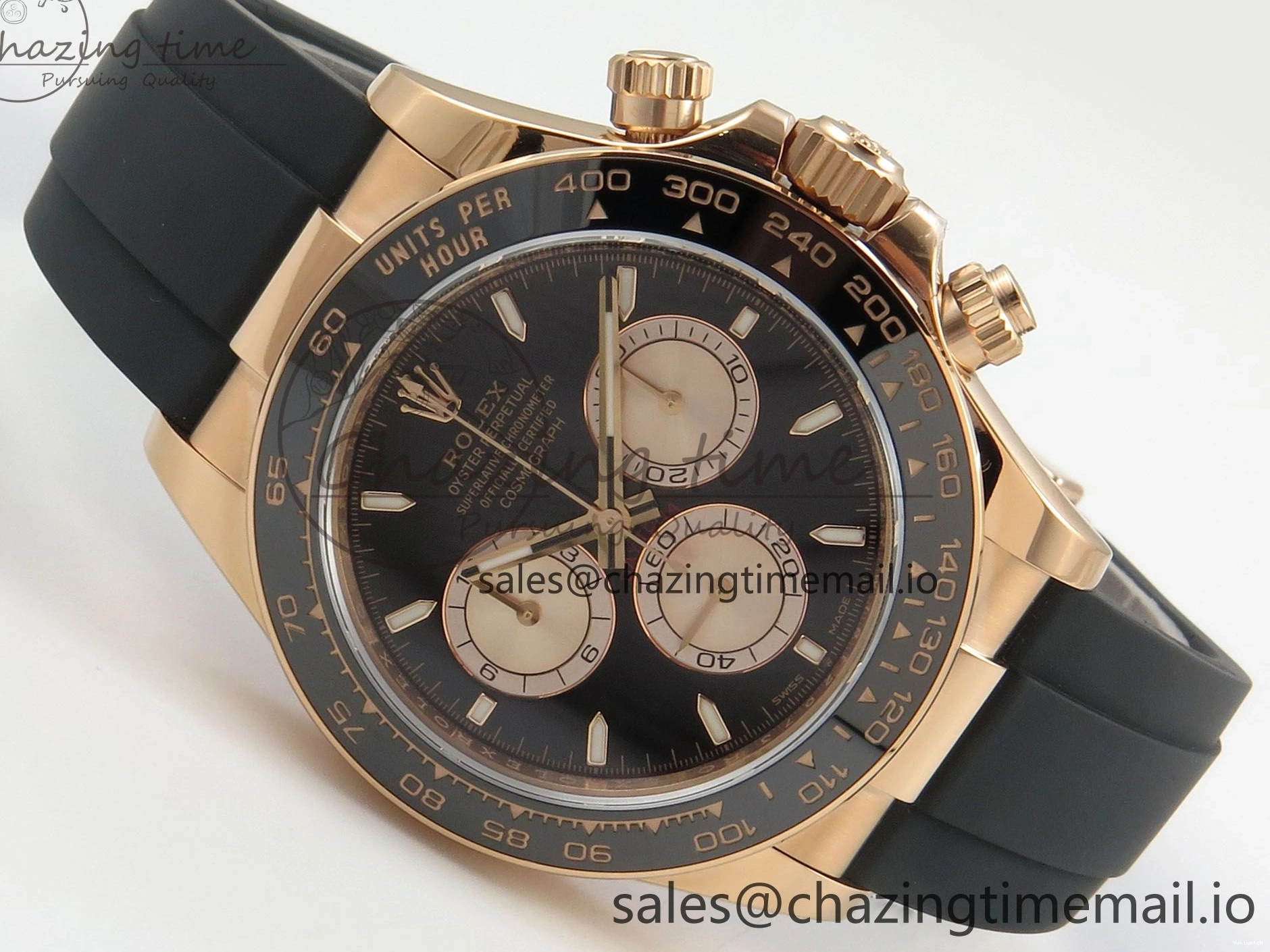 RG Oysterflex Edition 126515 VSF Daytona on 1:1 VS4131 (Weighted) Strap Dial Black V2 Best 0120